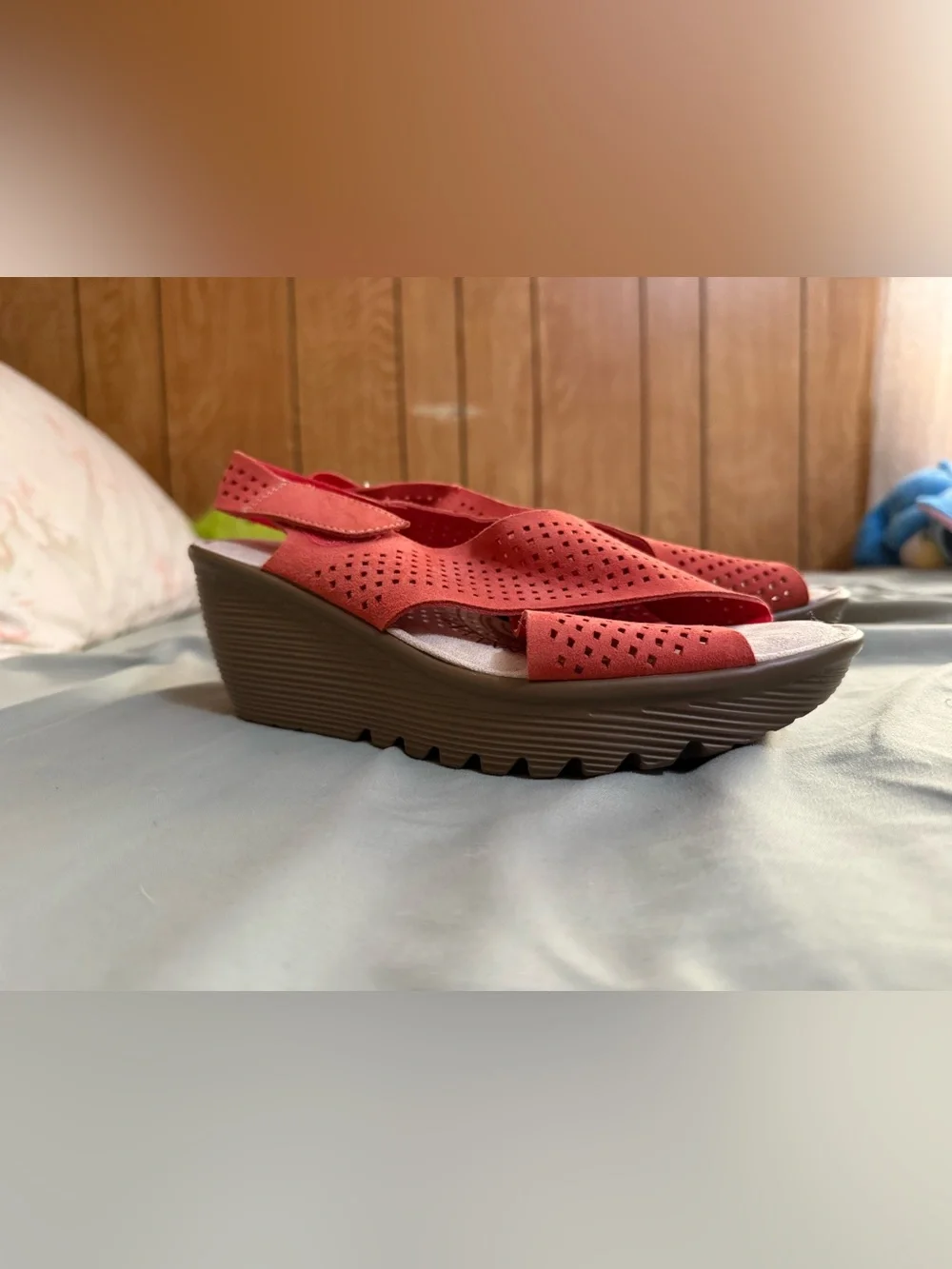 Skechers coral Perforated Wedge Slingback Sandals